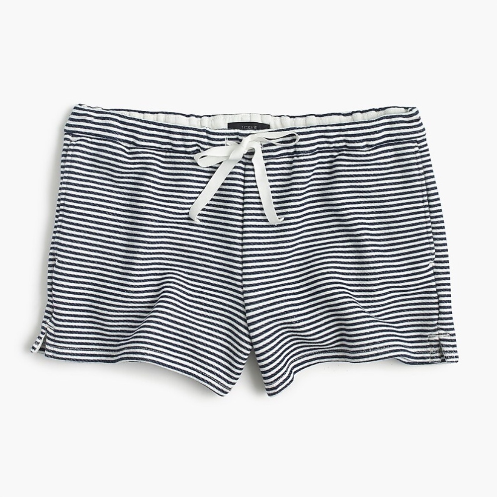 J. Crew Navy and White Striped Women's Shorts - Size Lg